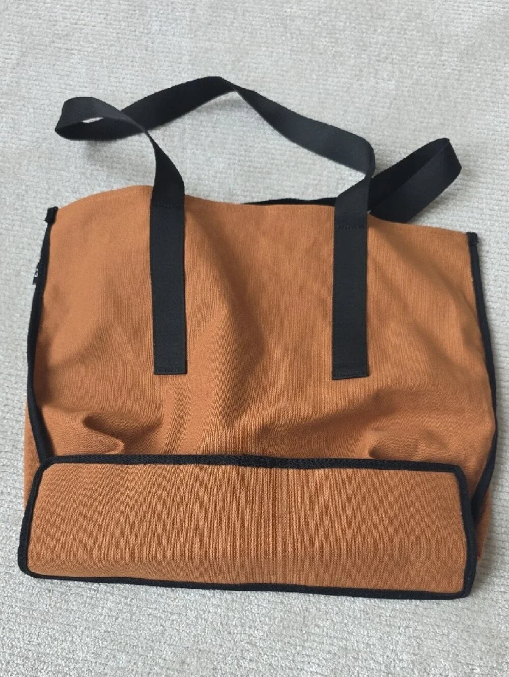 MCM Brown Canvas Tote with Black Trim and Logo - Picture 5 of 5